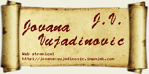 Jovana Vujadinović vizit kartica